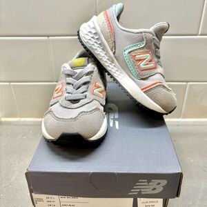 New Balance Kids' Gray and Teal Sneakers